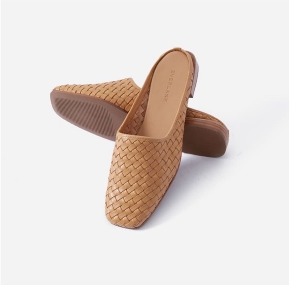 Everlane Shoes - Everlane Tan Woven Leather Mules